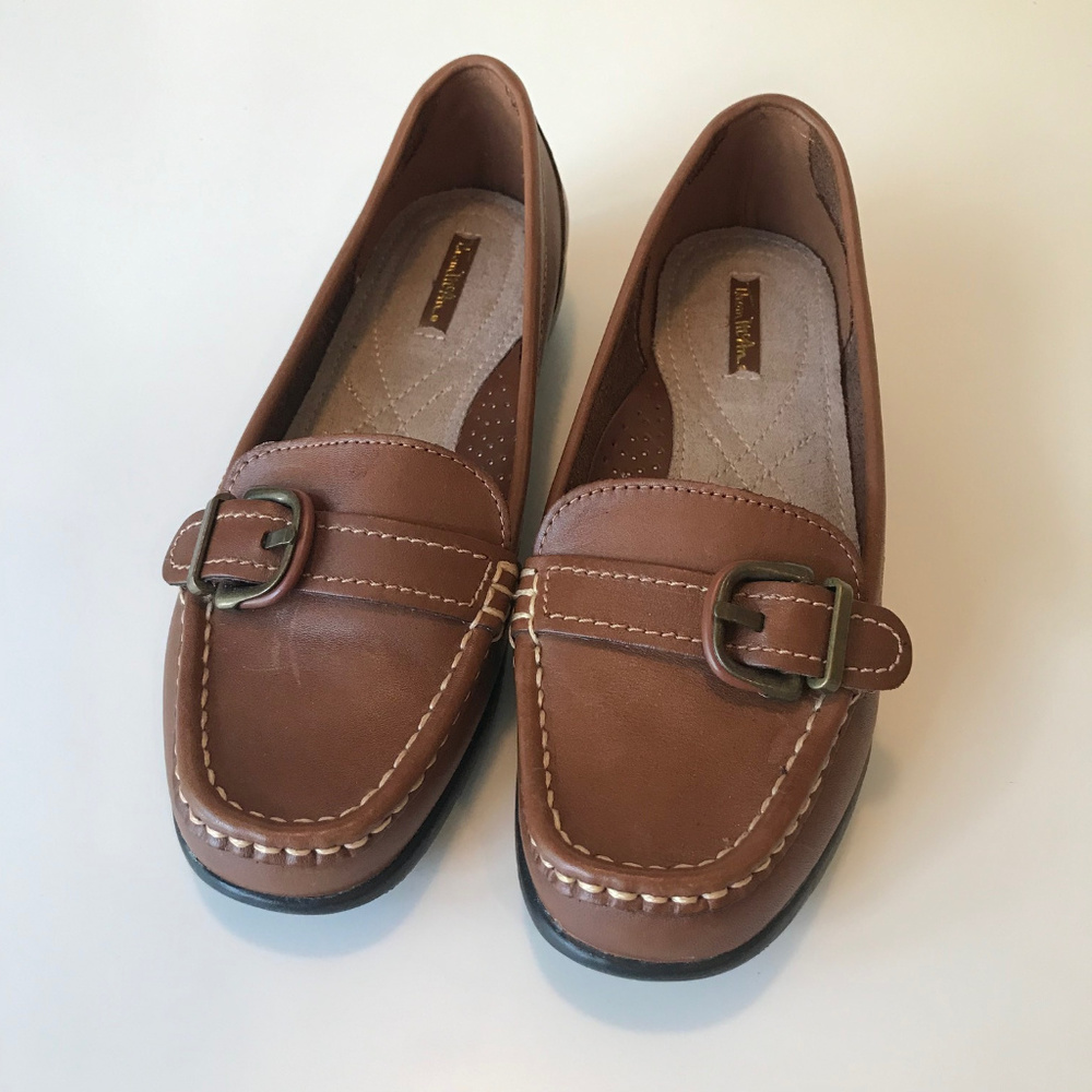 THOM MCCAN, BEIGE FLAT LEATHER SHOES, 8M